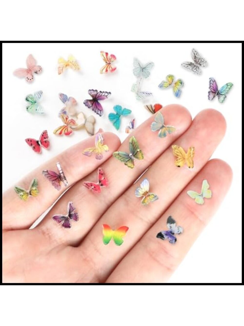 50 Pc Mini Resin Butterflies for Fairy Garden Dollhouse Crafts Miniature Decor